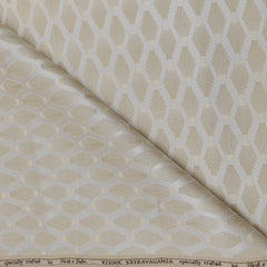 Reid & Taylor Jacquard Premium Bandhgala Fabric Colour Soft Cream