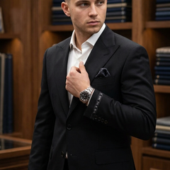 Suit Fabric Reid N Taylor Exotic Super 160s Luxurious 95% Rich Wool Plain Color Rich Black