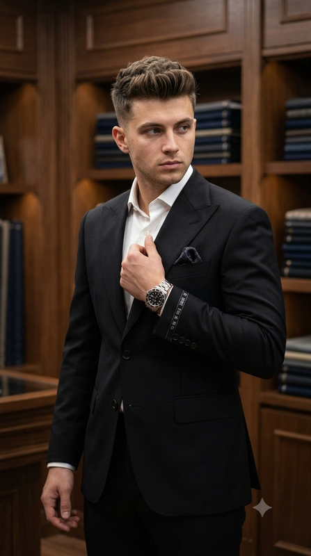 Suit Fabric Reid N Taylor Exotic Super 160s Luxurious 95% Rich Wool Plain Color Rich Black