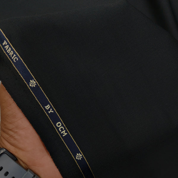 Trouser Fabric OCM Exotic Premium Super 150s Count 40% Merino Wool Plain Color Black