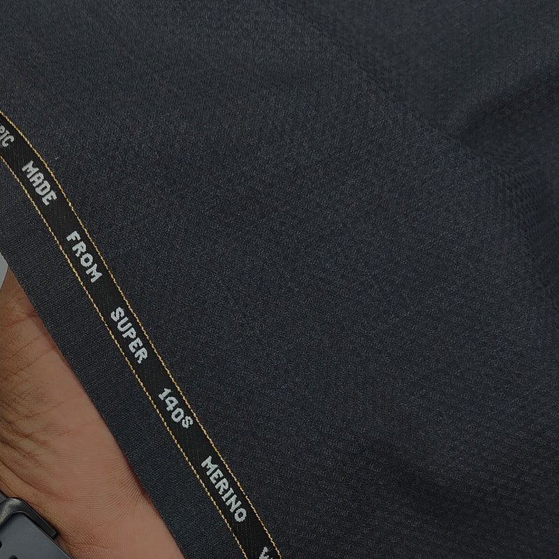 Suit Fabric Raymond Exotic Super 140s Count Luxurious 40% Rich Wool Sharkskin Color Charcoal Dark Worsted Grey