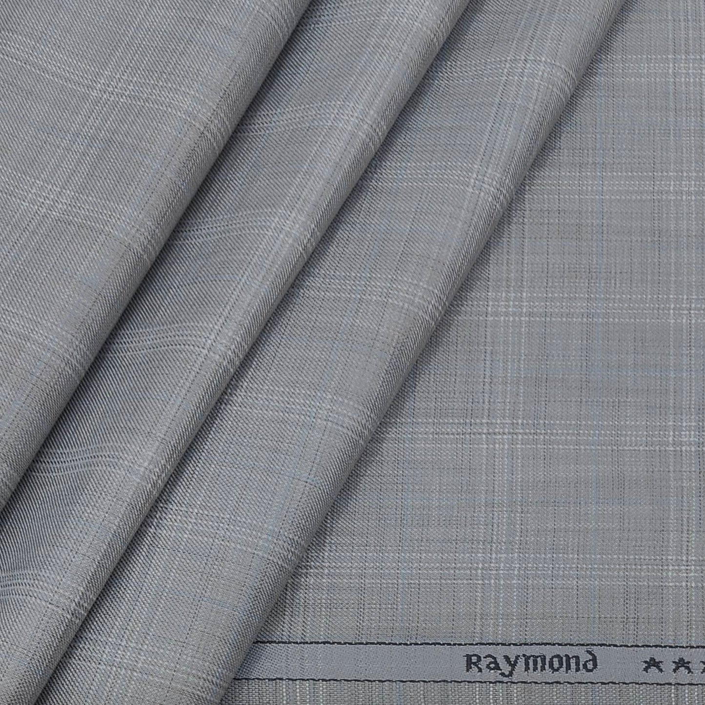 Raymond Premium Fine Count Check Trouser Fabric Colour Silver Grey