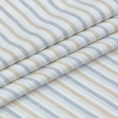 Shirt Fabric Arvind 100% Pure Cotton Multi Stripes Colour Beige N White