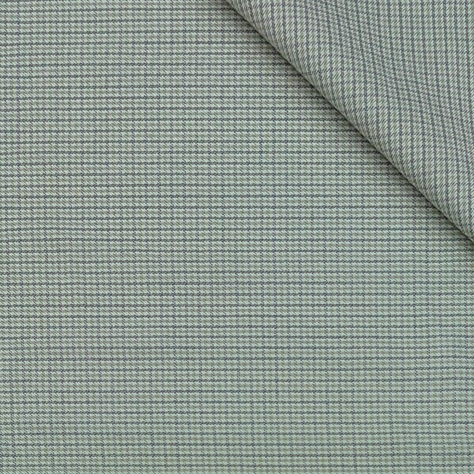 Trouser Fabric Raymond Wool Blended Windowpane Check Colour Muted Pale Green