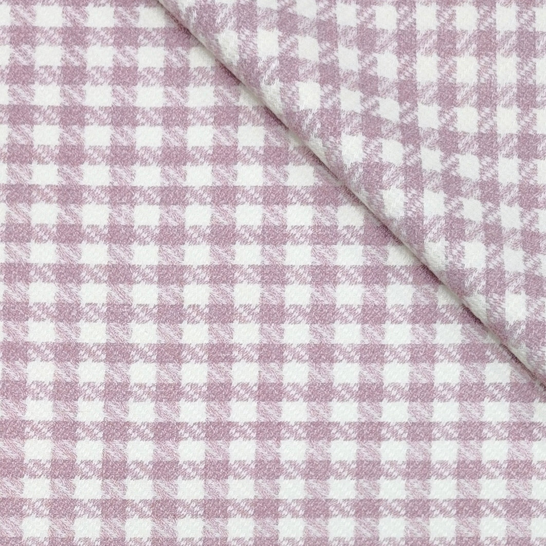Blazer Fabric Raymond 55% Wool With Linen Windowpane Check Colour Dusty Pink N Off White