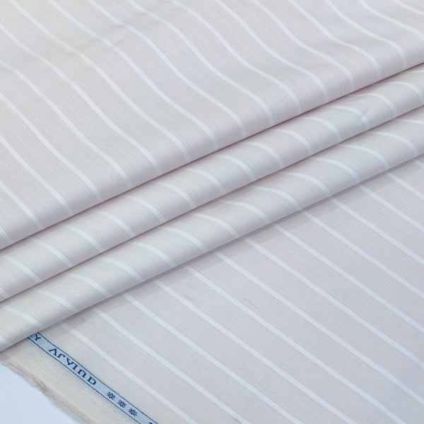 Shirt Fabric Arvind 100% Pure Cotton Pencil Stripes Colour Light Pastel Lavender