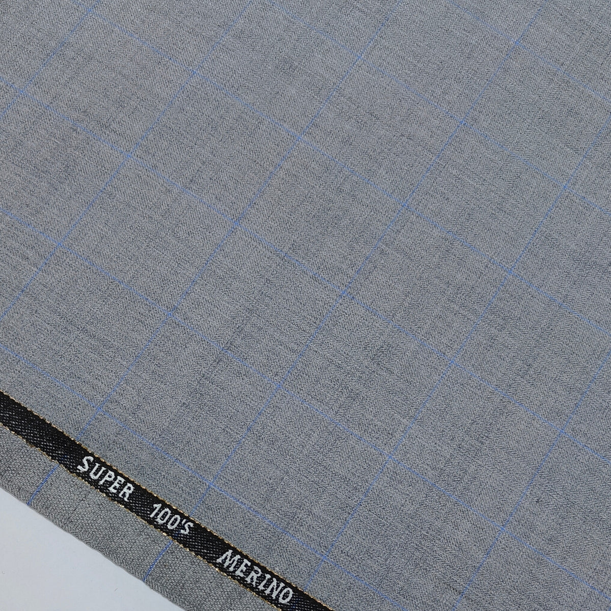 Trouser Fabric Canetti Italy Merino 100s Wool Blend Broad Check Colour Light Grey