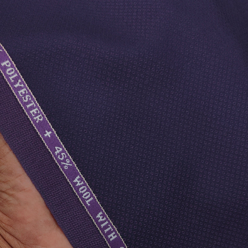 Suit Fabric Raymond Super Luxurious 45% Rich Wool Dobby Color Indigo Pruple