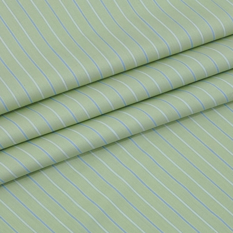 Shirt Fabric Donear Premium 100% Pure Cotton Fine Stripes Colour Nyanza Green