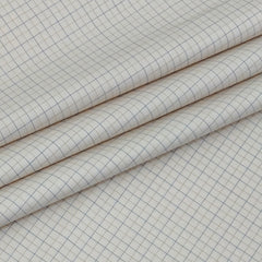 Shirt Fabric Donear Premium 100% Pure Cotton Windowpane Check Colour Blue N Ash Brown