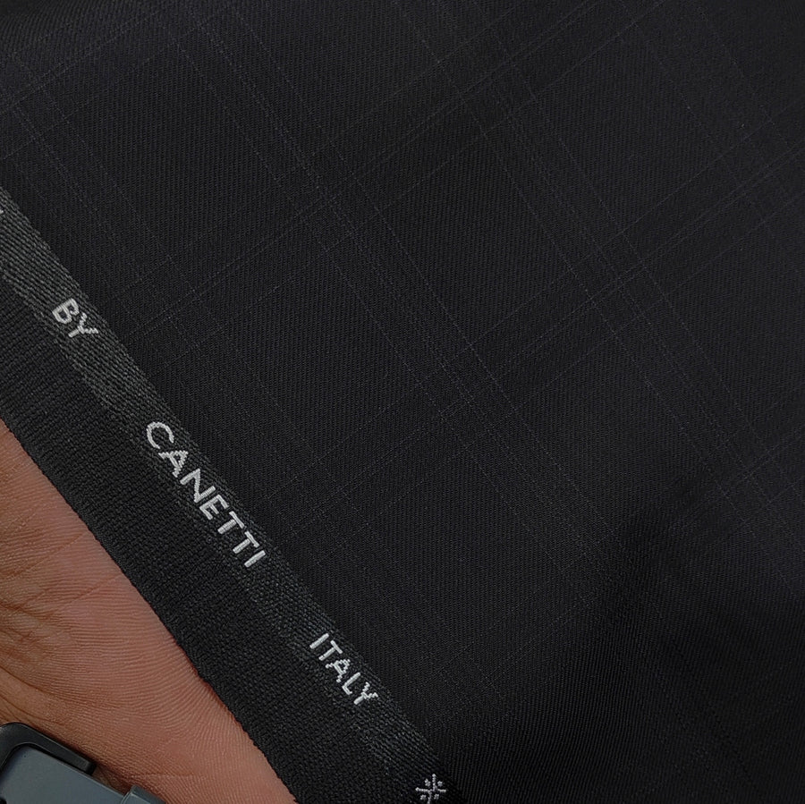 Trouser Fabric Canetti Italy Luxury TR Broad Check Colour Dark Blackish Maroon