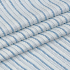 Shirt Fabric Arvind 100% Pure Cotton Awning Stripes Colour Light Blue N White