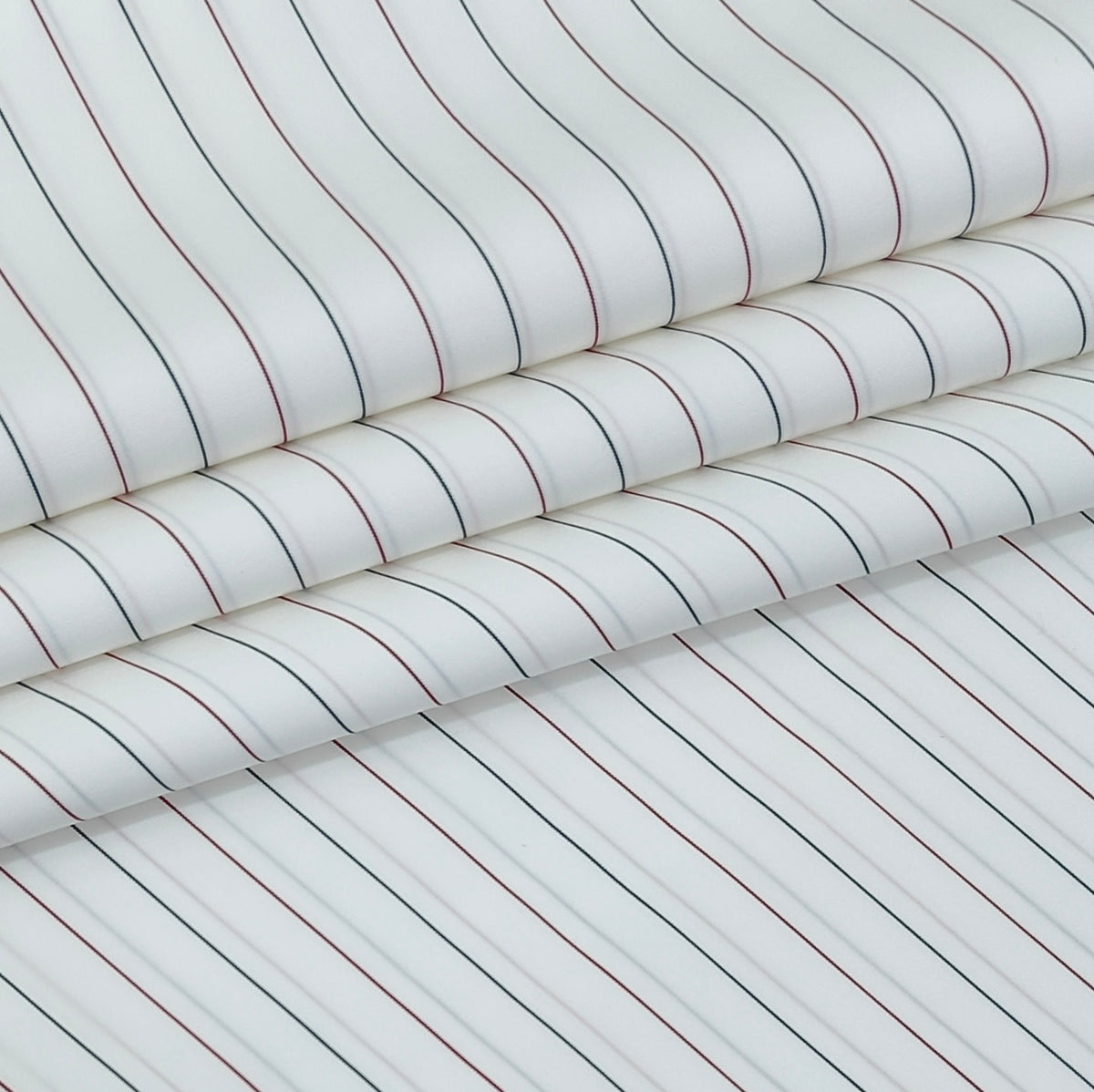 Shirt Fabric Soktas 140/2 Giza Cotton Pencil Stripe Colour Red,Green N White