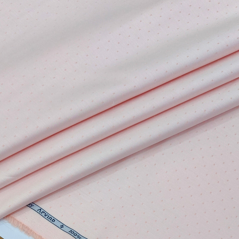 Shirt Fabric Arvind 100% Pure Cotton Dobby Colour Baby Pink
