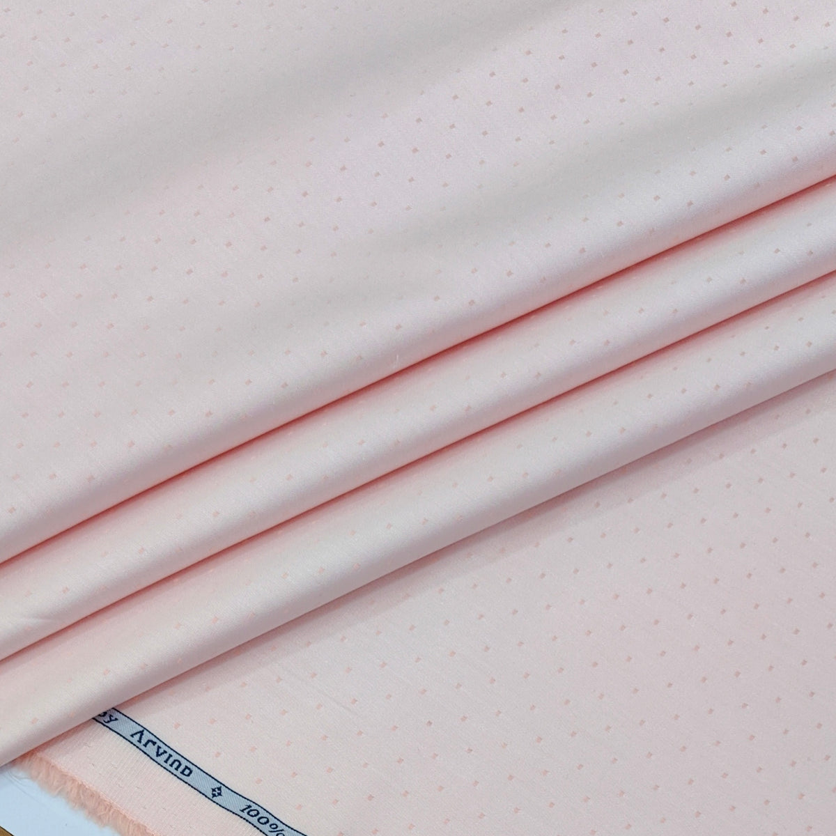 Shirt Fabric Arvind 100% Pure Cotton Dobby Colour Baby Pink