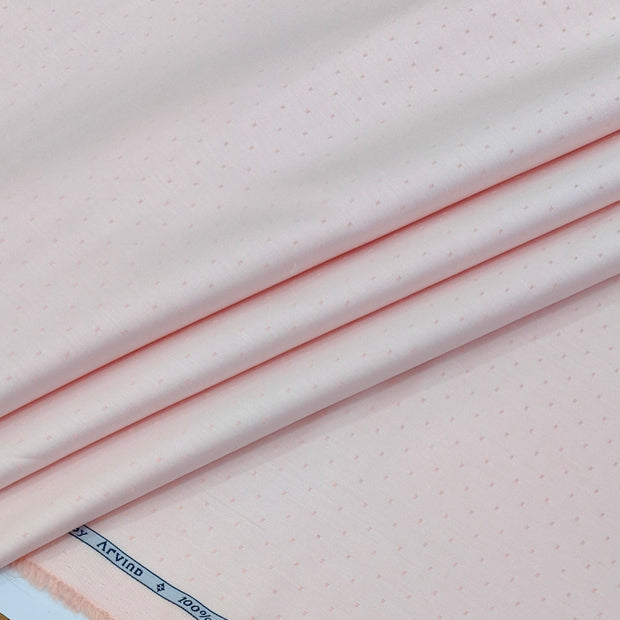 Shirt Fabric Arvind 100% Pure Cotton Dobby Colour Baby Pink