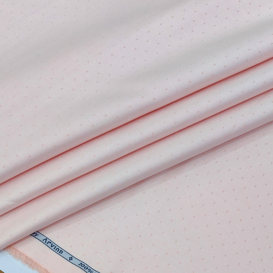 Shirt Fabric Arvind 100% Pure Cotton Dobby Colour Baby Pink