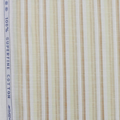 Shirt Fabric Arvind 100% Pure Cotton Multi Lining Colour Green, Brown