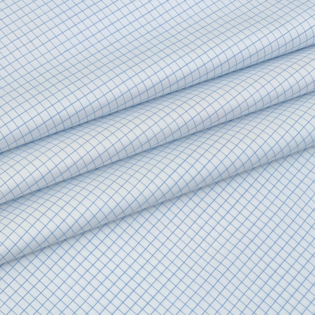 Shirt Fabric Donear LA Finish Premium Giza Cotton Windowpane Check Colour Blue N White