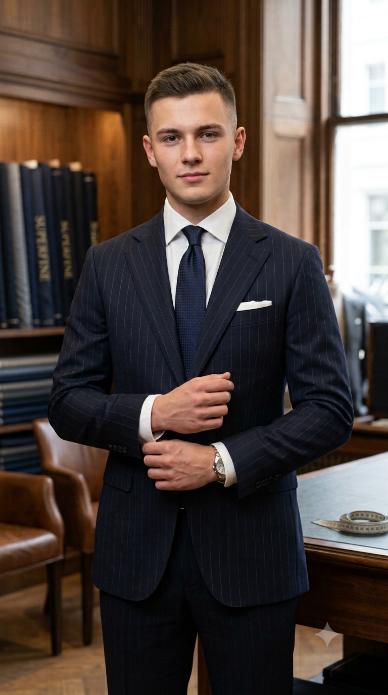 Suit Fabric OCM Exotic Premium Super 130s Count 40% Merino Wool Lining Color Dark Blue