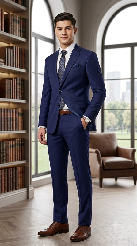 Suit Fabric Raymond Super Luxurious 52% Rich Wool Plain Color Berry Blue