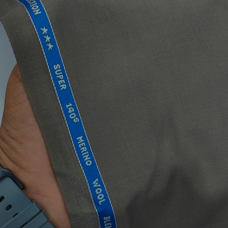 Suit Fabric Raymond Exotic Super 140s Count Luxurious 40% Rich Wool Plain Color Davys Grey