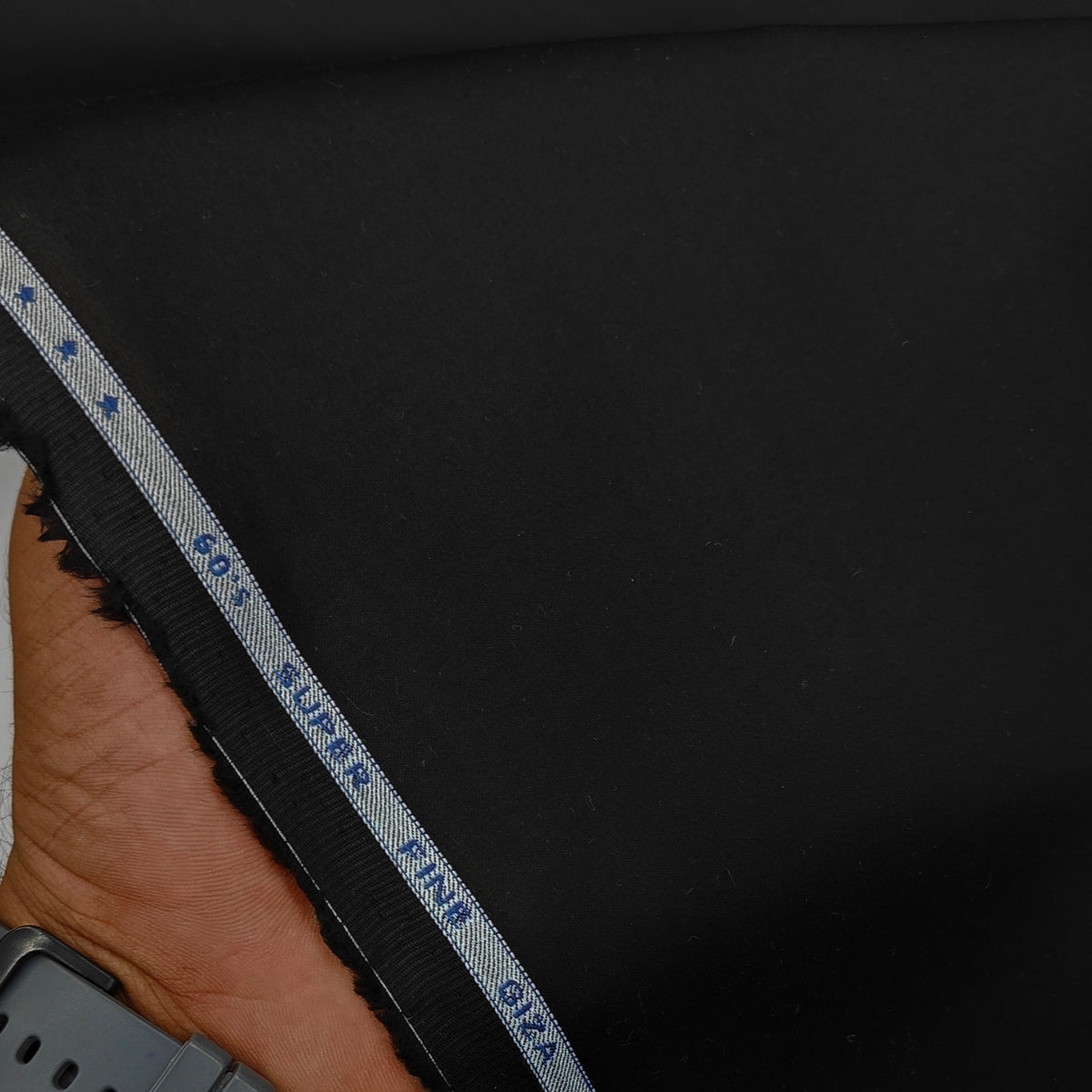 Shirt Fabric Donear Super Fine 60s Giza Cotton Satin Plain Colour Black