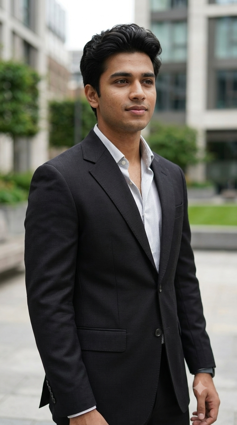 Blazer Fabric OCM Poly Viscose Windowpane Check Colour Black