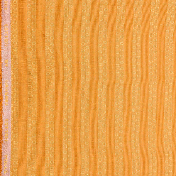 Navsari Stiff Pure Cotton Premium Jacquard Kurta Fabric For Men Colour Orange