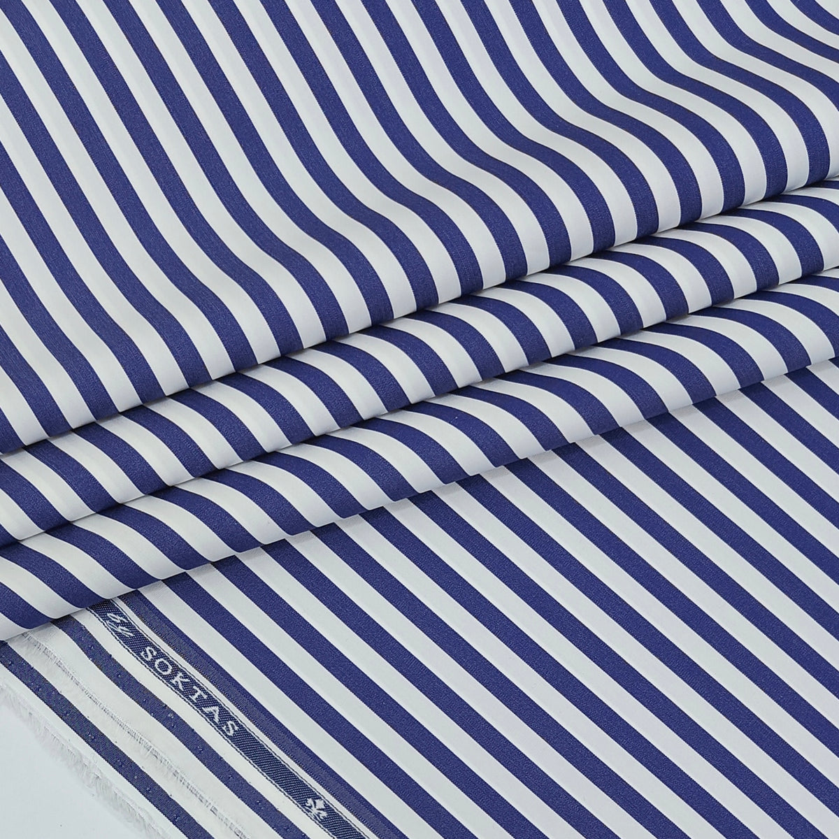 Shirt Fabric Soktas 140/2 Giza Cotton Bengal Stripe Colour Dark Blue N White