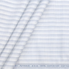 Shirt Fabric Arvind 100% Pure Cotton Patta  line Colour grey