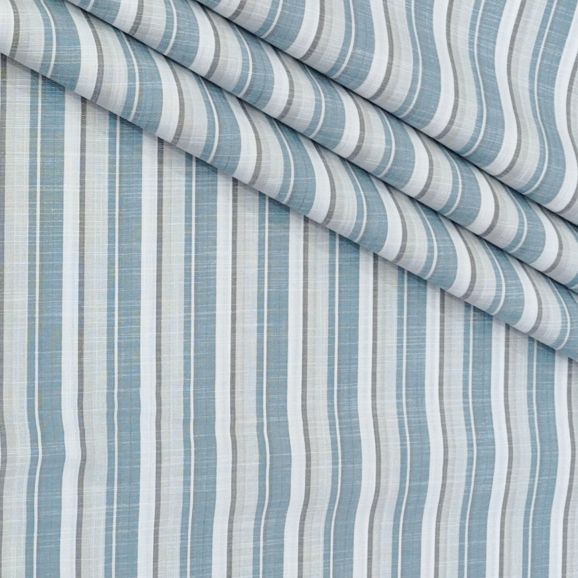 Shirt Fabric Arvind 100% Pure Cotton Multi Vertical Stripes Colour Slate Grey N Off White