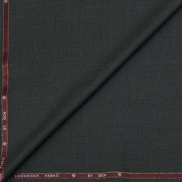 Trouser Fabric OCM Exotic Premium Super 150s Count 40% Merino Wool Slub Color Blurry Green