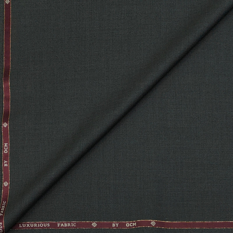 Trouser Fabric OCM Exotic Premium Super 150s Count 40% Merino Wool Slub Color Blurry Green
