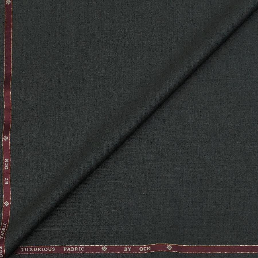 Trouser Fabric OCM Exotic Premium Super 150s Count 40% Merino Wool Slub Color Blurry Green