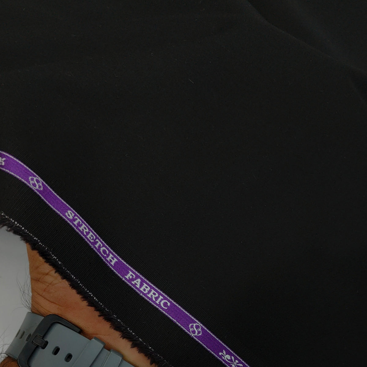 Shirt Fabric Soktas Giza Cotton Stretchable Plain Colour Black
