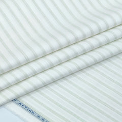 Shirt Fabric Arvind 100% Pure Cotton Bengal Stripe Colour Dull Green N White