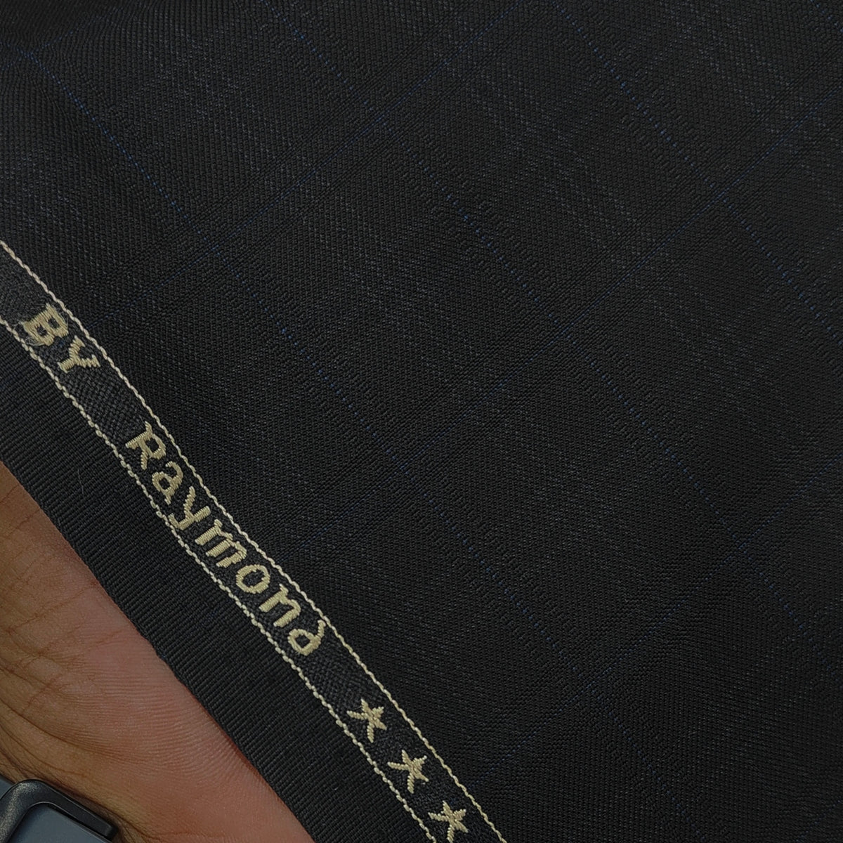 Blazer Fabric Raymond Poly Viscose Tartan Check Colour Blue N Dull Black