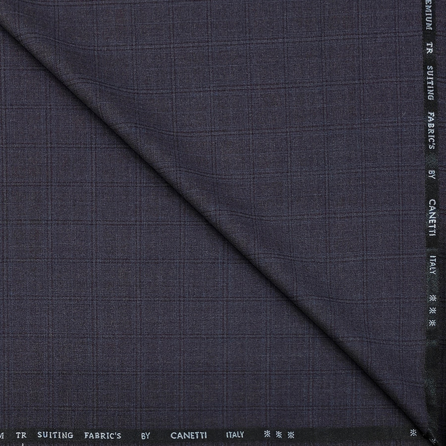 Trouser Fabric Canetti Italy Luxury TR Tartan Check Colour Fade Wine