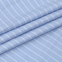 Shirt Fabric Arvind 100% Pure Cotton Pencil Stripes Colour Light Blue