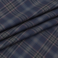 Shirt Fabric Donear LA Finish Premium Giza Cotton Tartan Check Colour Deep Purple N Red, Brown