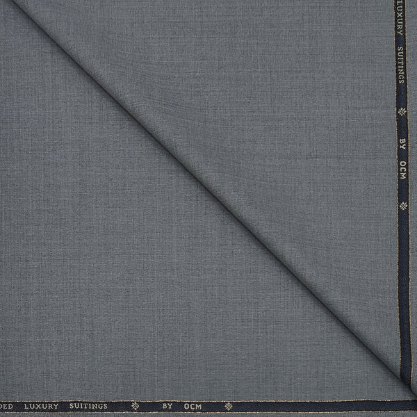 Suit Fabric OCM Exotic Premium Super 130s Count 40% Merino Wool Weave Texture Color Grey