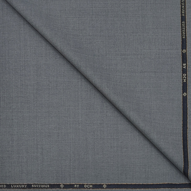 Suit Fabric OCM Exotic Premium Super 130s Count 40% Merino Wool Weave Texture Color Grey