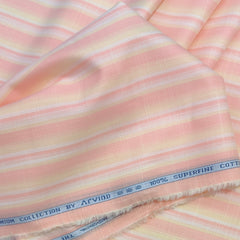 Shirt Fabric Arvind 100% Pure Cotton Patta  line Colour yellow and orange