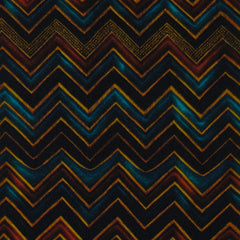 Shirt Fabric Raymond Regio Italia 100% Silk Digital Printed metallic chevron pattern ColourTeal / Metallic Cyan, Bronze