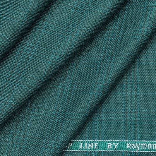 Raymond Poly Viscose Premium Sea Green Check Blazer Fabric