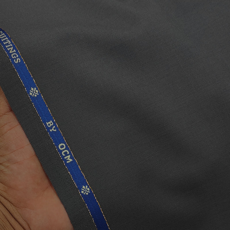 Suit Fabric OCM Exotic Premium Super 130s Count 40% Merino Wool Plain Color Shark Grey