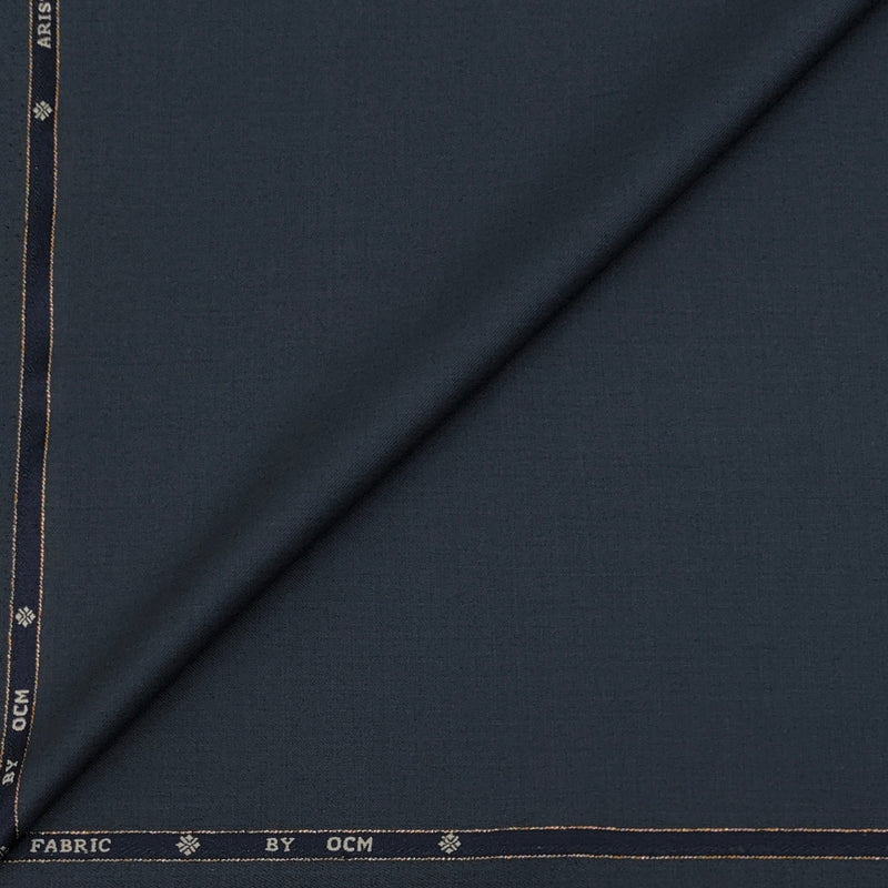 Trouser Fabric OCM Exotic Premium Super 150s Count 40% Merino Wool Plain Color Dark Bluish Grey