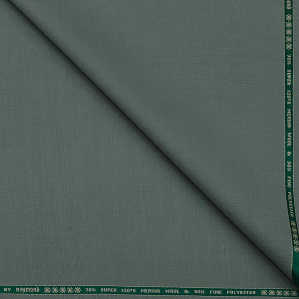Suit Fabric Raymond Exotic Super 120s Count Luxurious 70% Rich Wool Plain Color Laurel Green