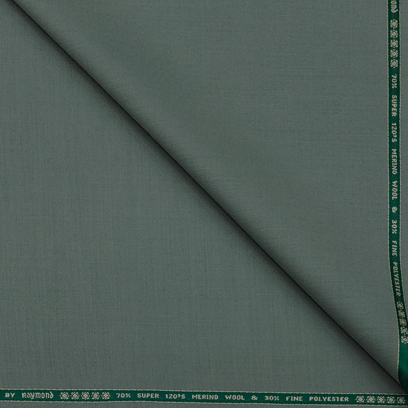 Suit Fabric Raymond Exotic Super 120s Count Luxurious 70% Rich Wool Plain Color Laurel Green
